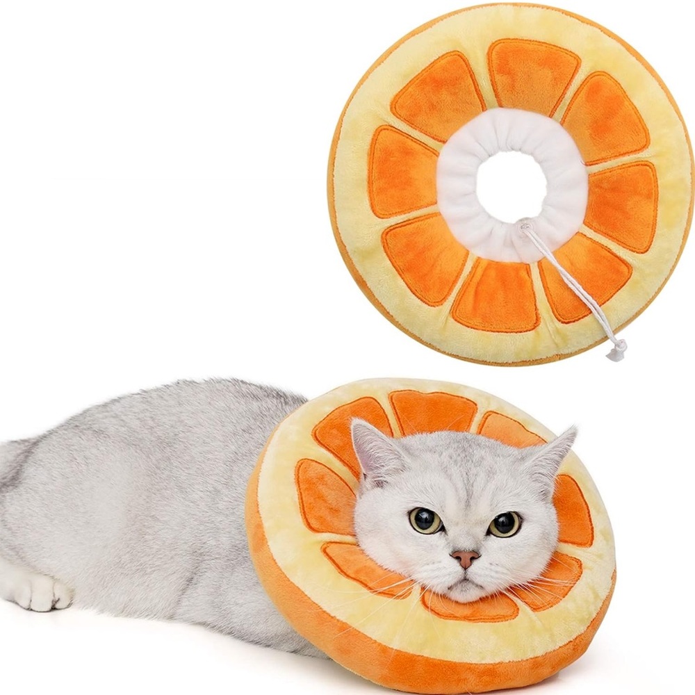 ANWA Adjustable Cat Cone Collar Soft, Cute Cat Recovery Collar New Size Medium